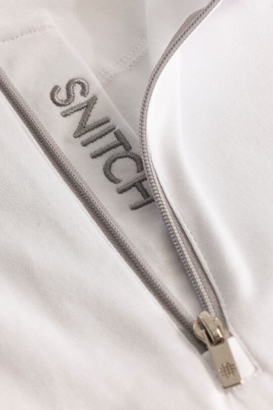SNITCH White Zipper Polo T-Shirt - view 2