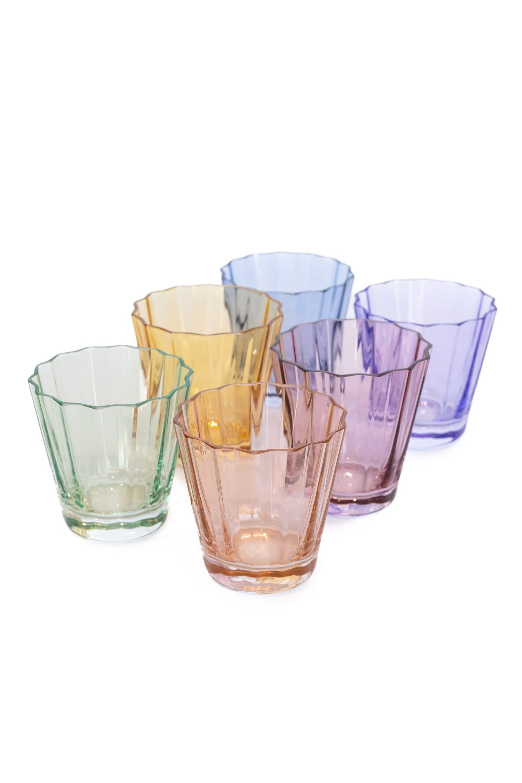 Estelle Colored Glass Estelle Colored Sunday Low Balls - Set of 6 {Pastel Mixed Set} - view 4