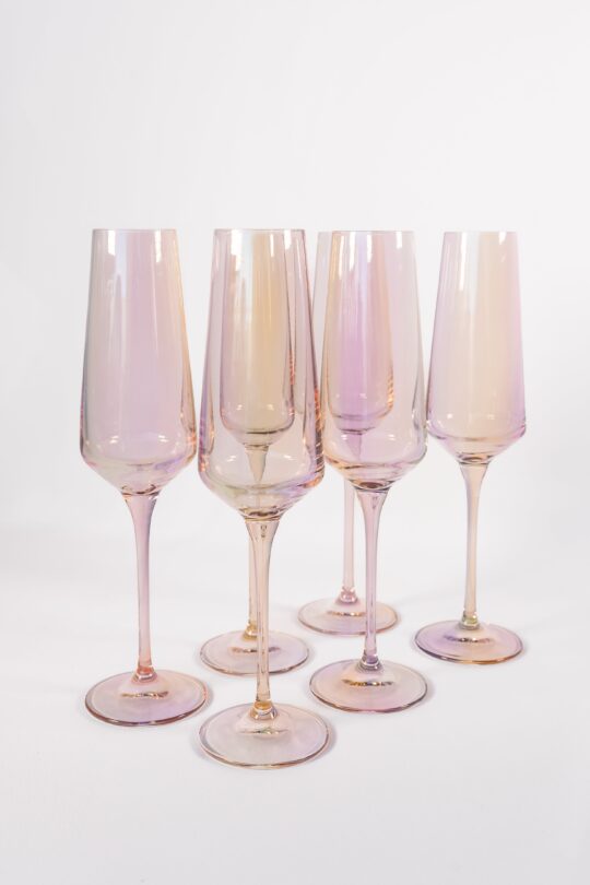 Estelle Colored Glass Estelle Colored Champagne Flute - Set of 6 {Iridescent}