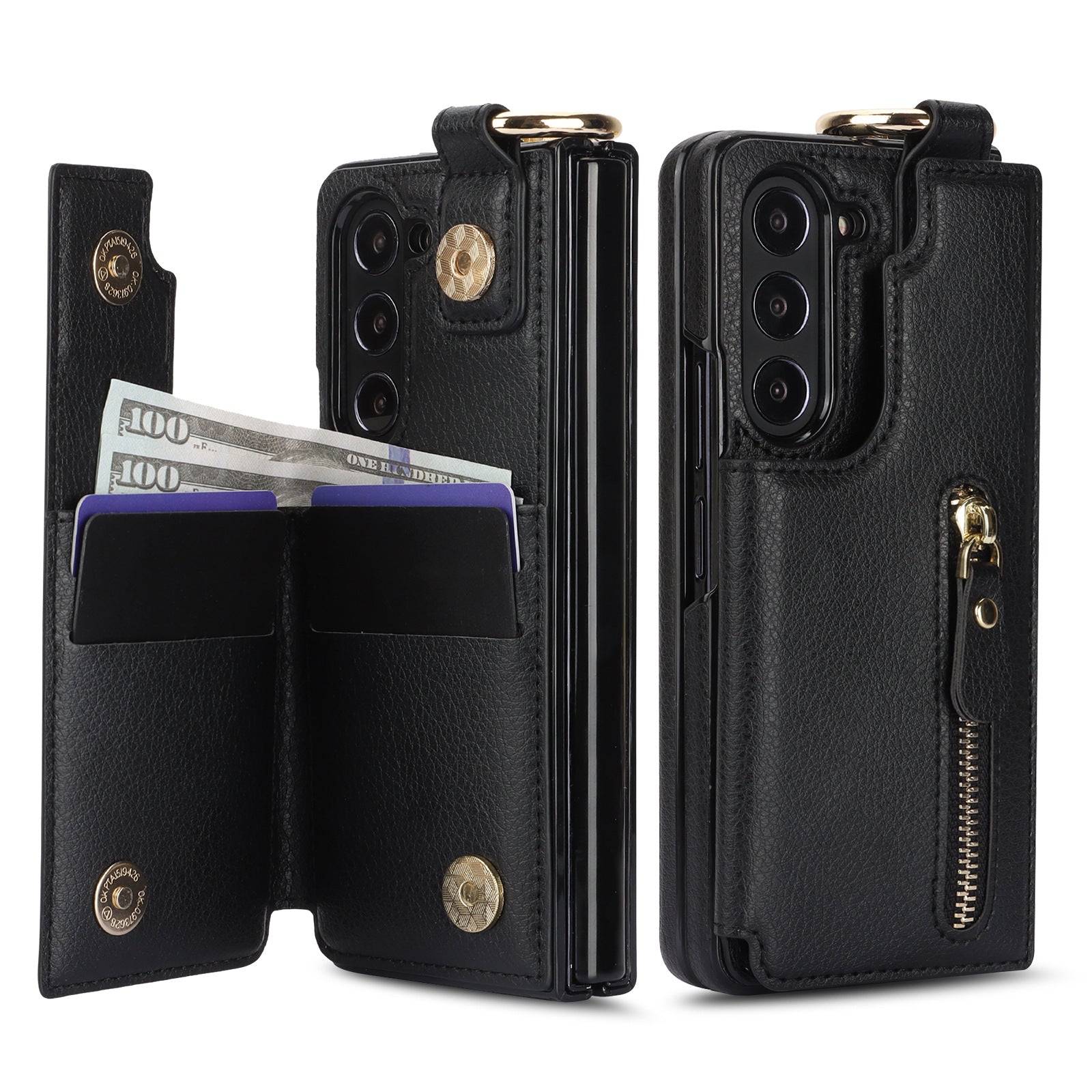 Million Cases Galaxy Z Fold6 Elegant Ring Buckle Leather Wallet Case - view 3