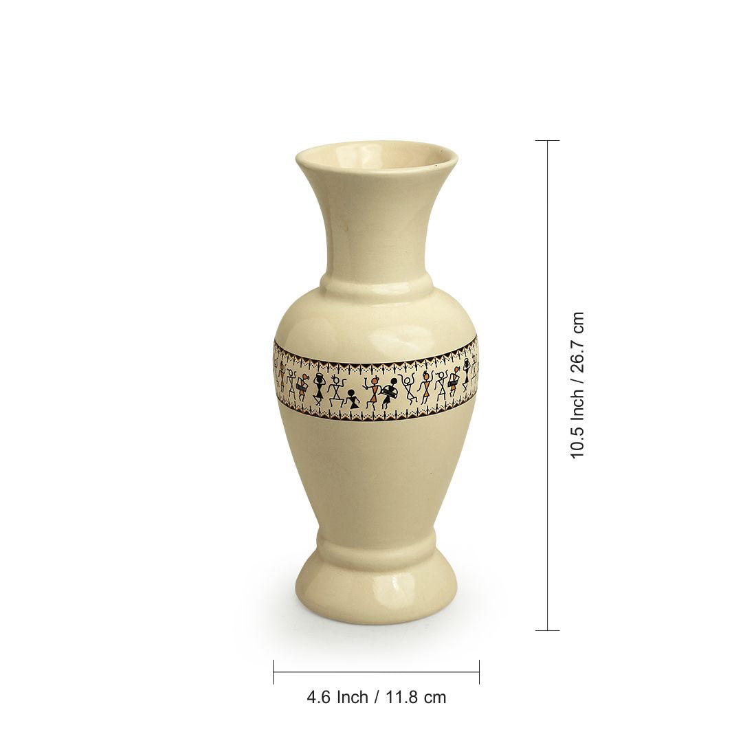 EXCLUSIVELANE 'Whispers of Warli' Handcrafted Ceramic Vase - view 4