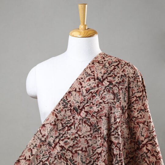 SOUTH KARGHA Brown - Kalamkari Block Printed Cotton Fabric