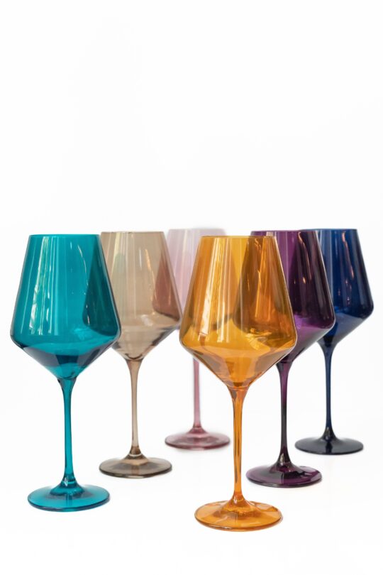 Estelle Colored Glass Estelle Colored Wine Stemware - Set of 6 {Fall Mixed Set} - view 2
