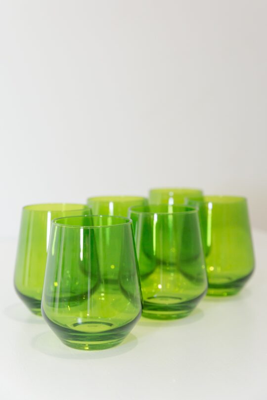 Estelle Colored Glass Estelle Colored Wine Stemless - Set of 2 {Forest Green} - view 2