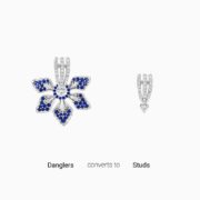 GIVA Jewellery Silver Blue Ebony Convertible Earrings