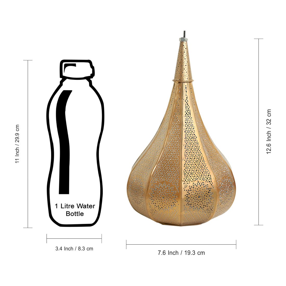 EXCLUSIVELANE 'Morrocan Flame' Hand-etched Pendant Lamp In Iron (13 Inch, Matte Finish) - view 7