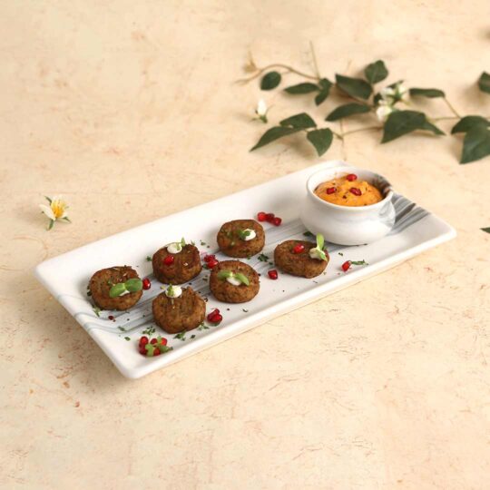 Wonderchef Teramo Stoneware Rectangular Platter 12" x 6" - Marble White