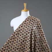 PITCHUKA SRINIVAS KALAMKARI PEDANA Beige - Block Print Cotton Pedana Kalamkari Fabric 15