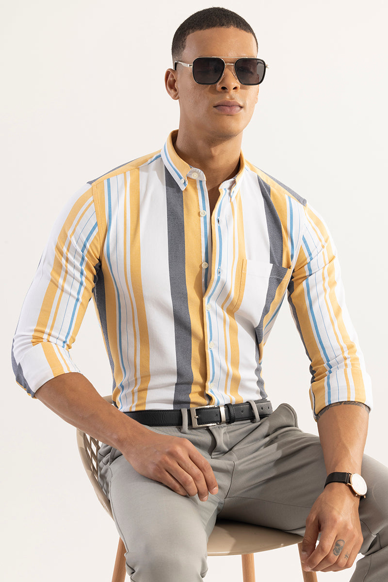 SNITCH Retro Stripe Yellow Shirt - view 4