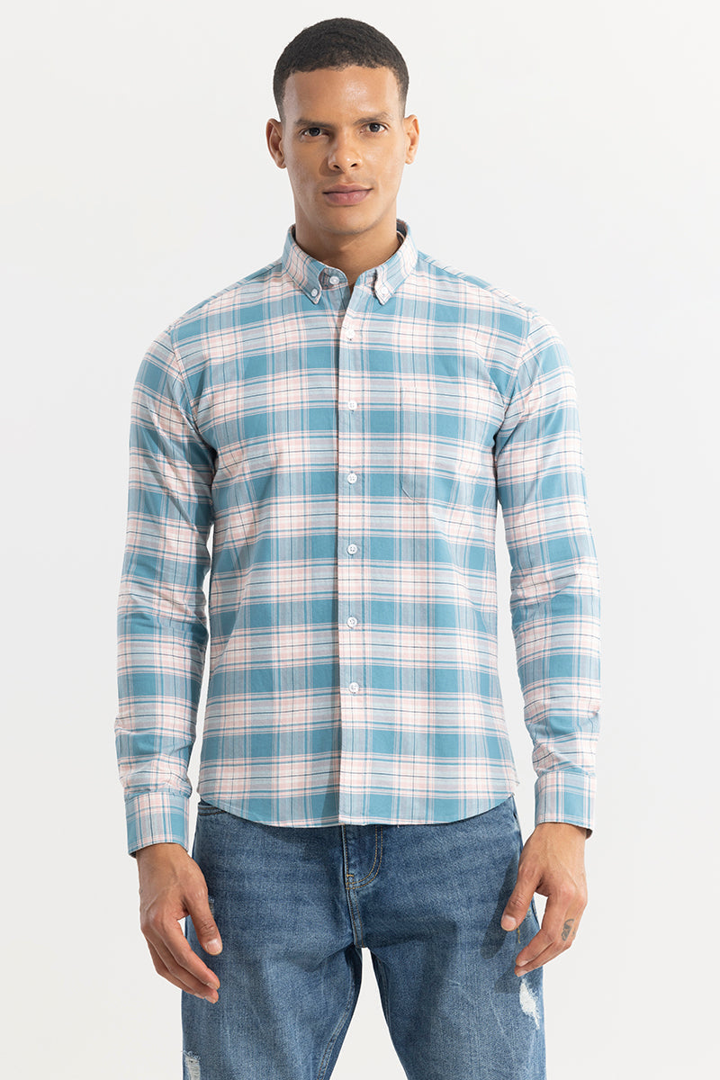 SNITCH Tartan Square Blue Checks Shirt - view 6