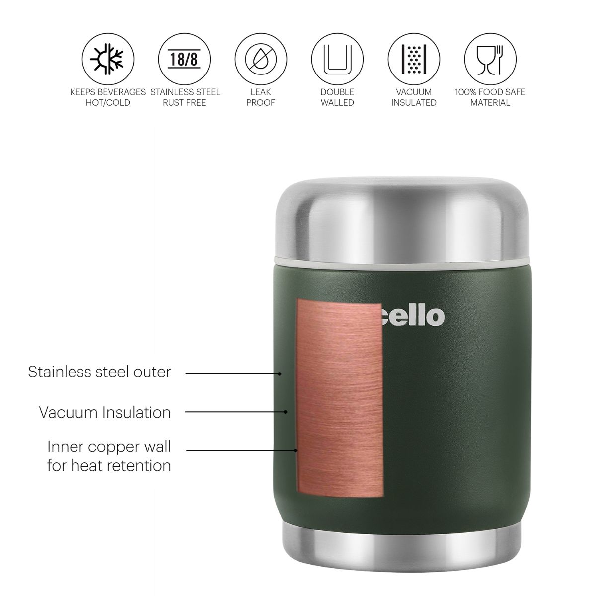 Cello Duro Supee Flask, Insulated Soup Jar - view 10