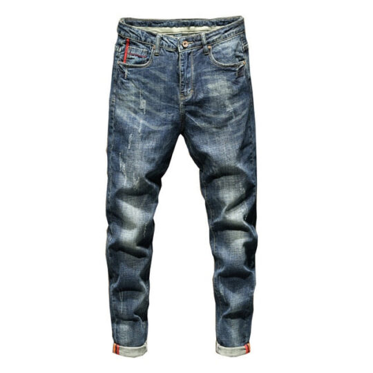 Slim Fit Jeans with Blue Stretch Fashion Pockets..