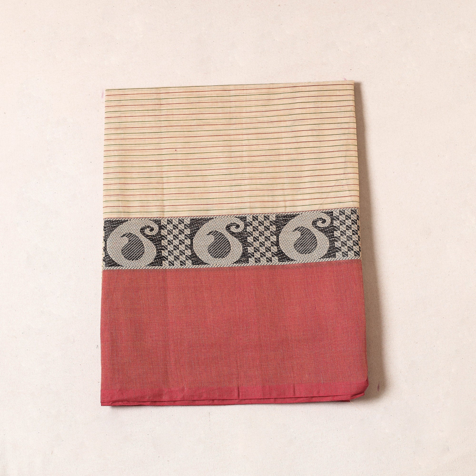 SOUTH KARGHA Beige - Kanchipuram Cotton Precut Fabric (1.2 Meter)