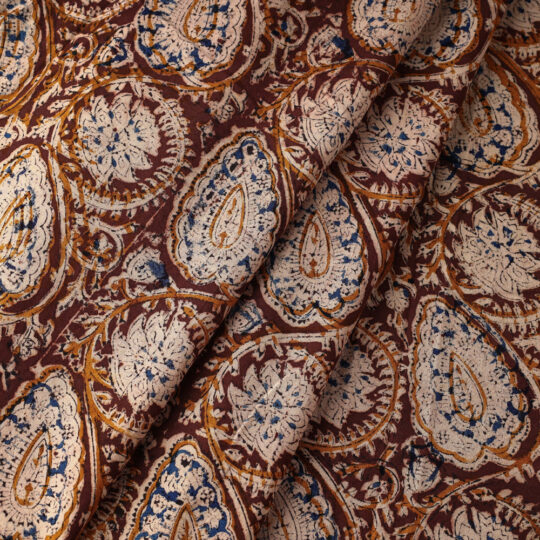 SOUTH KARGHA Brown - Kalamkari Block Printed Natural Dyed Cotton Fabric - view 2