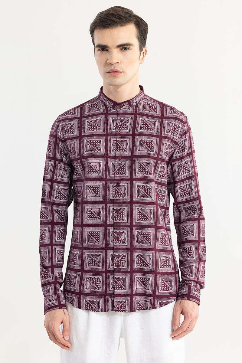 SNITCH Gridart Maroon Shirt - view 7