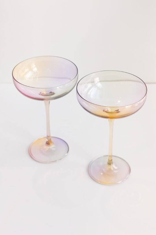 Estelle Colored Glass Estelle Colored Champagne Coupe Stemware - Set of 2 {Iridescent} - view 2