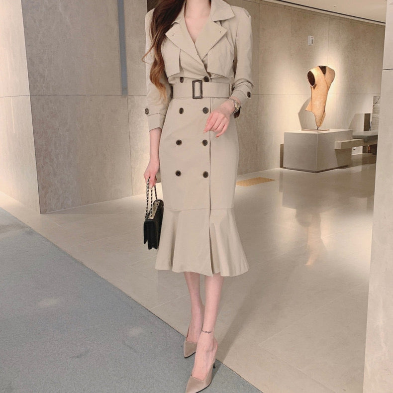 Alamode By Akanksha Vio Elegant Pleated Blazer Dress with Belt - view 6