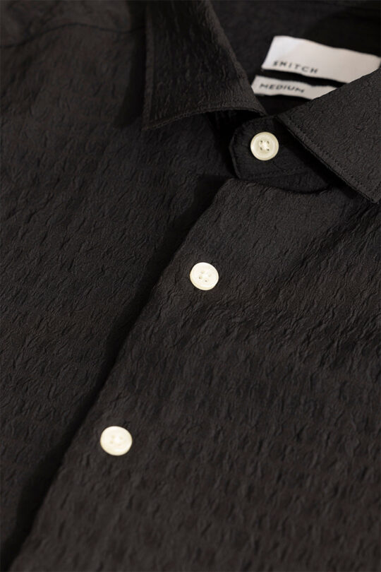 SNITCH AiryCheck Black Seer Sucker Shirt - view 2