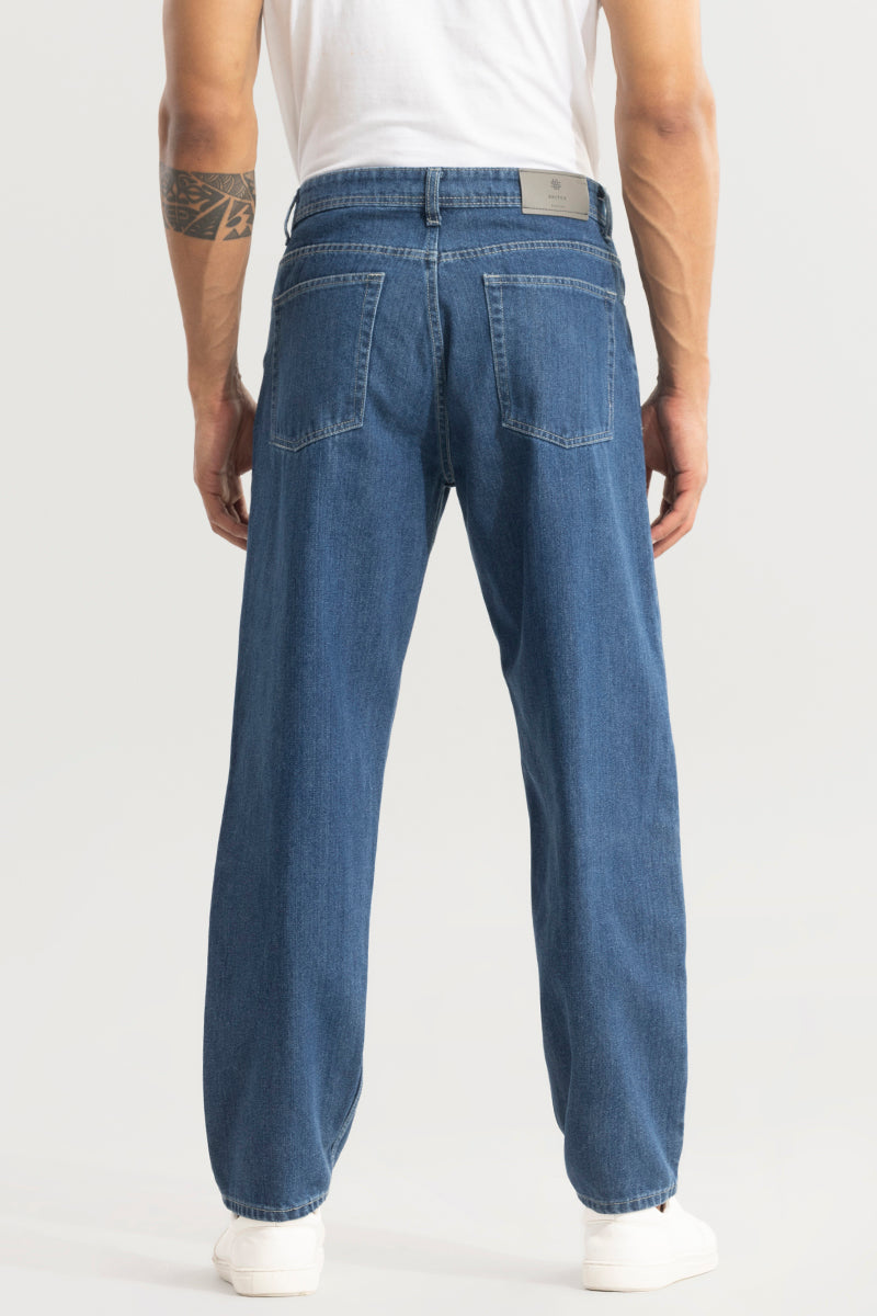 SNITCH Funkflex Blue Baggy Fit Jeans - view 8