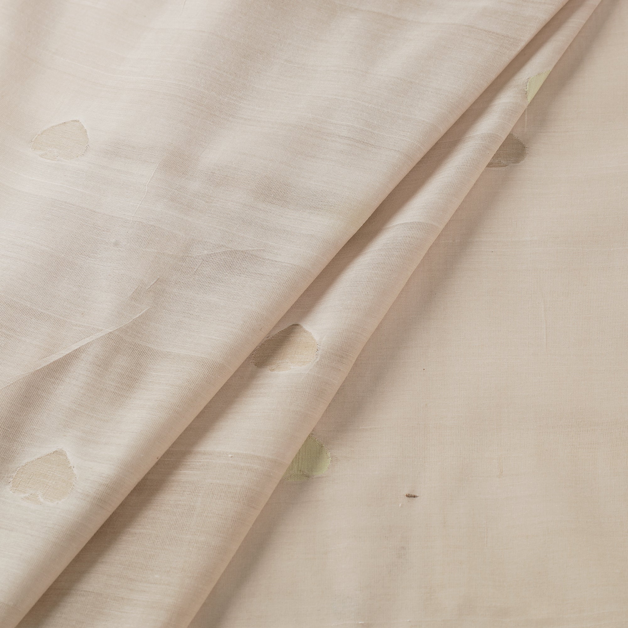 CREYO Beige - Godavari Jamdani Multicolor Lotus Thread Buti Handloom Cotton Fabric - view 2