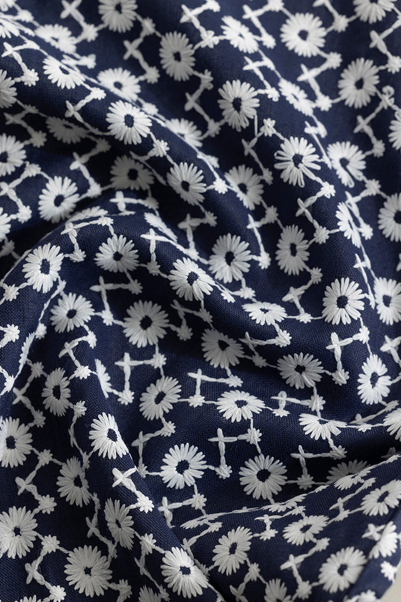 SNITCH ArtisanAura Blue Embroidered Shirt - view 7