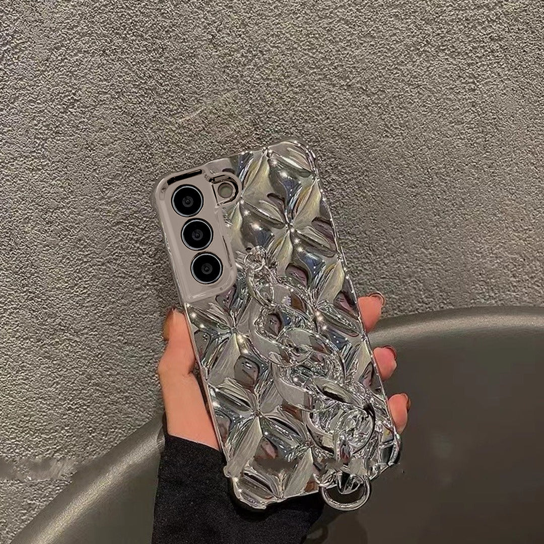 3D Rhombus Pattern Electroplating Chain Case - Samsung - view 10