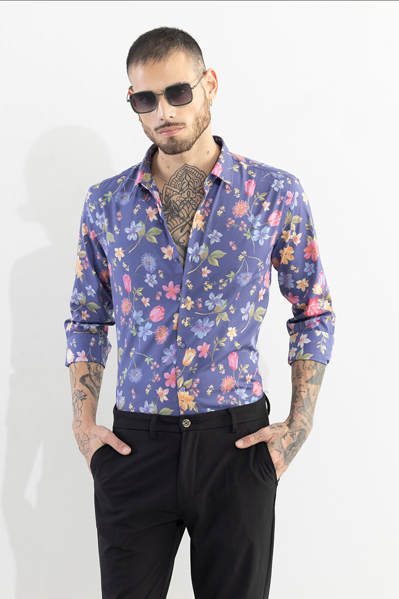 SNITCH Botanic Bloom Blue Shirt - view 4