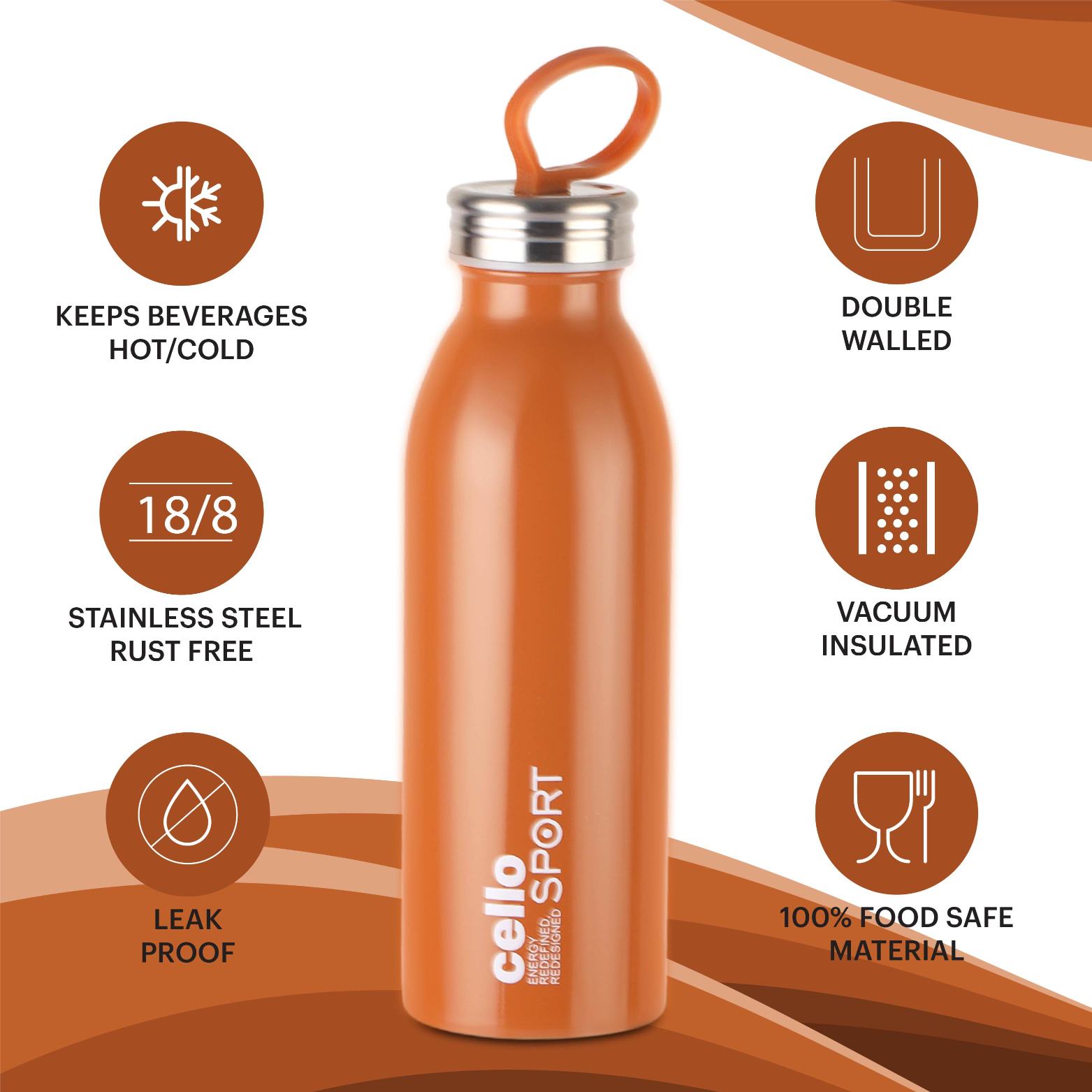 Cello Nios Flask, Vacusteel Water Bottle - view 14