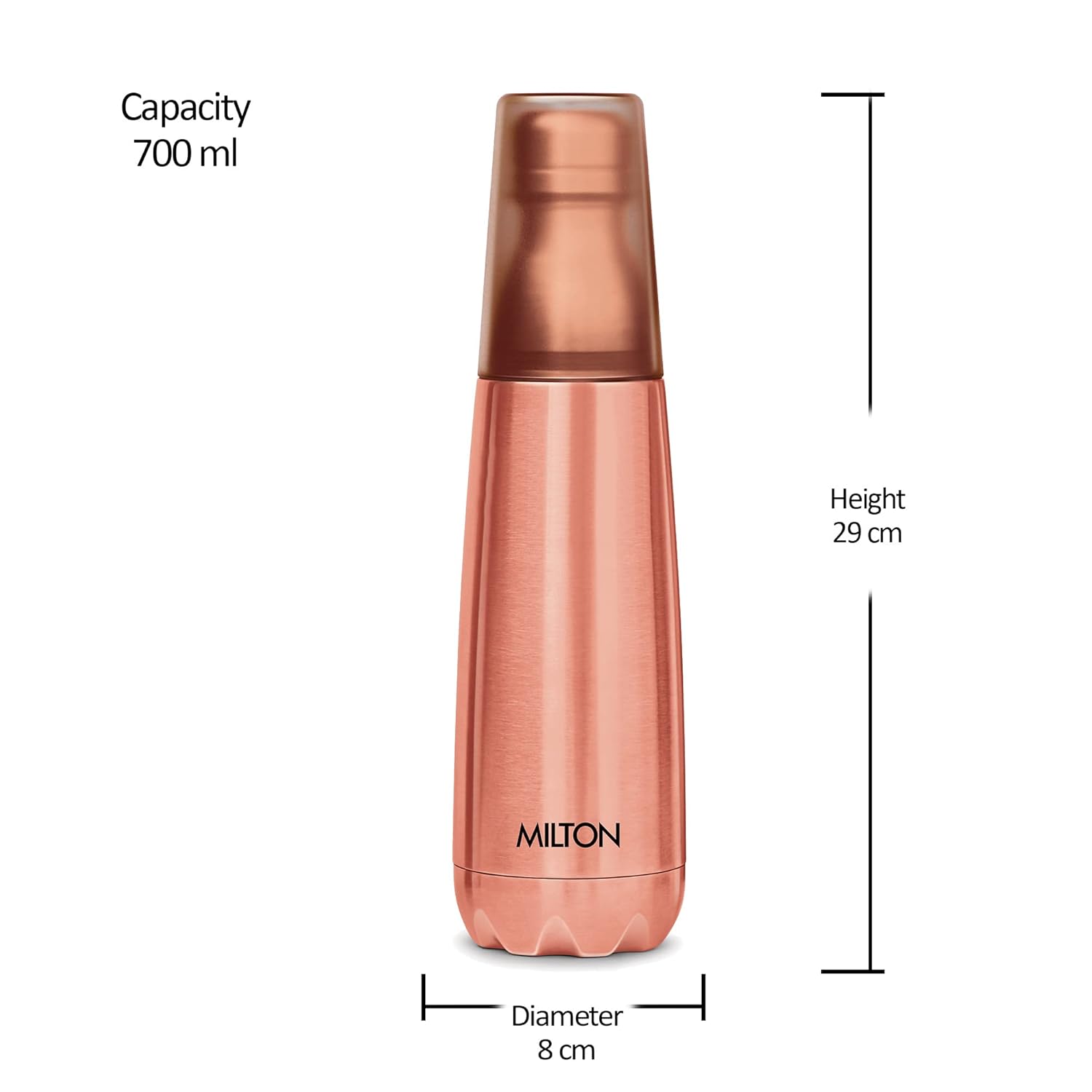 Milton Vertex Thermosteel Water Bottle with Unbreakable Plastic Tumbler | 1 Pc - view 8