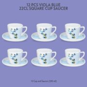 My Borosil Larah by Borosil Viola Blue Square Cup n Saucer Set
