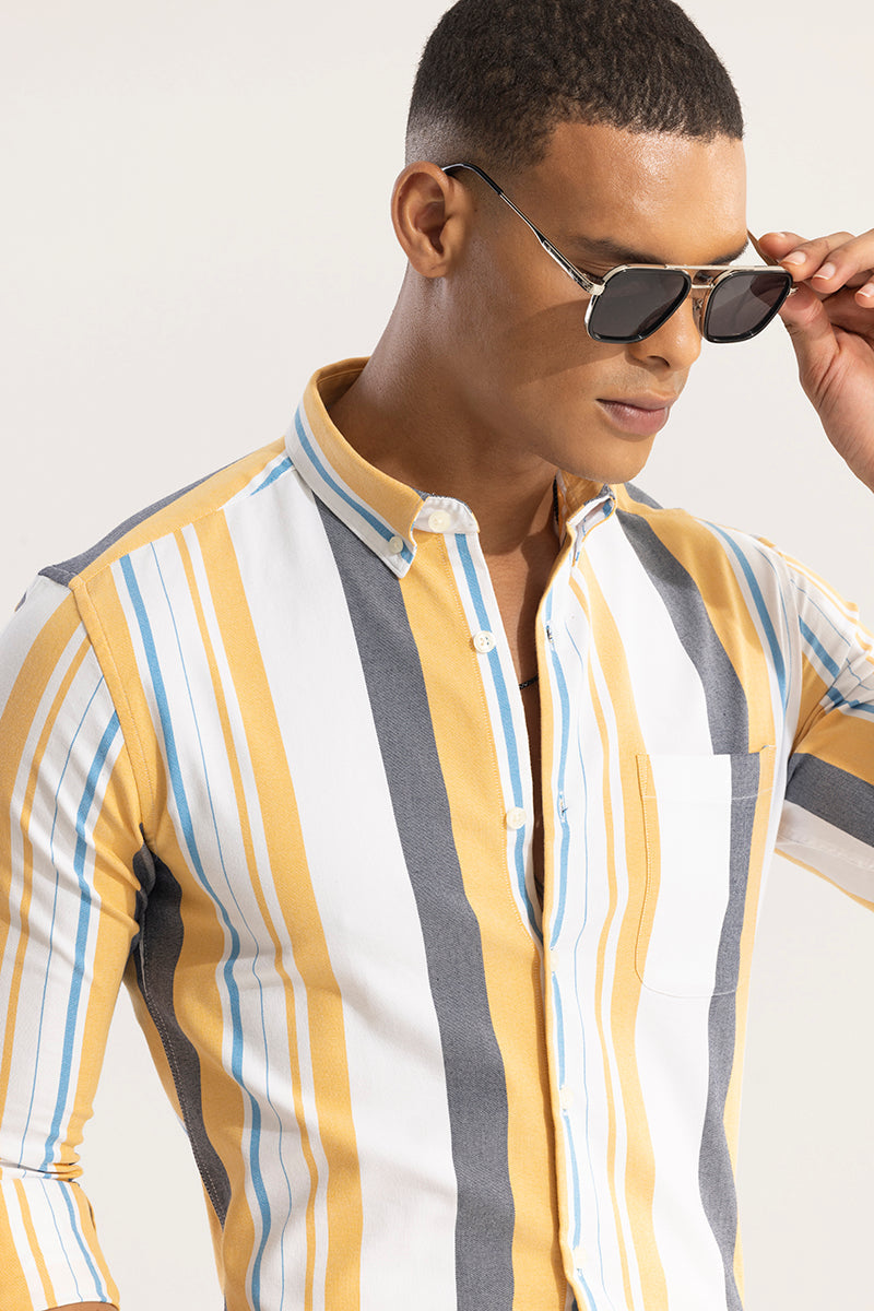 SNITCH Retro Stripe Yellow Shirt - view 6
