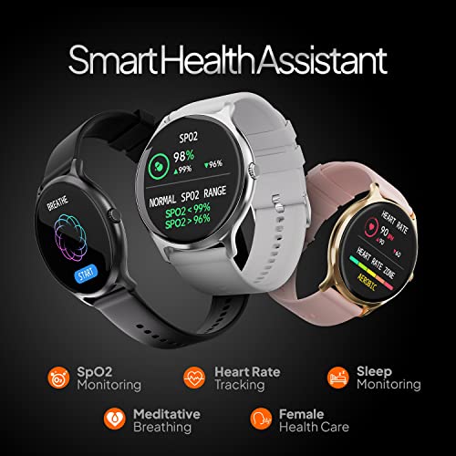 BlackTree Phoenix Bluetooth Calling Smartwatch, AI Voice Assistant, (Gold Pink) - view 2