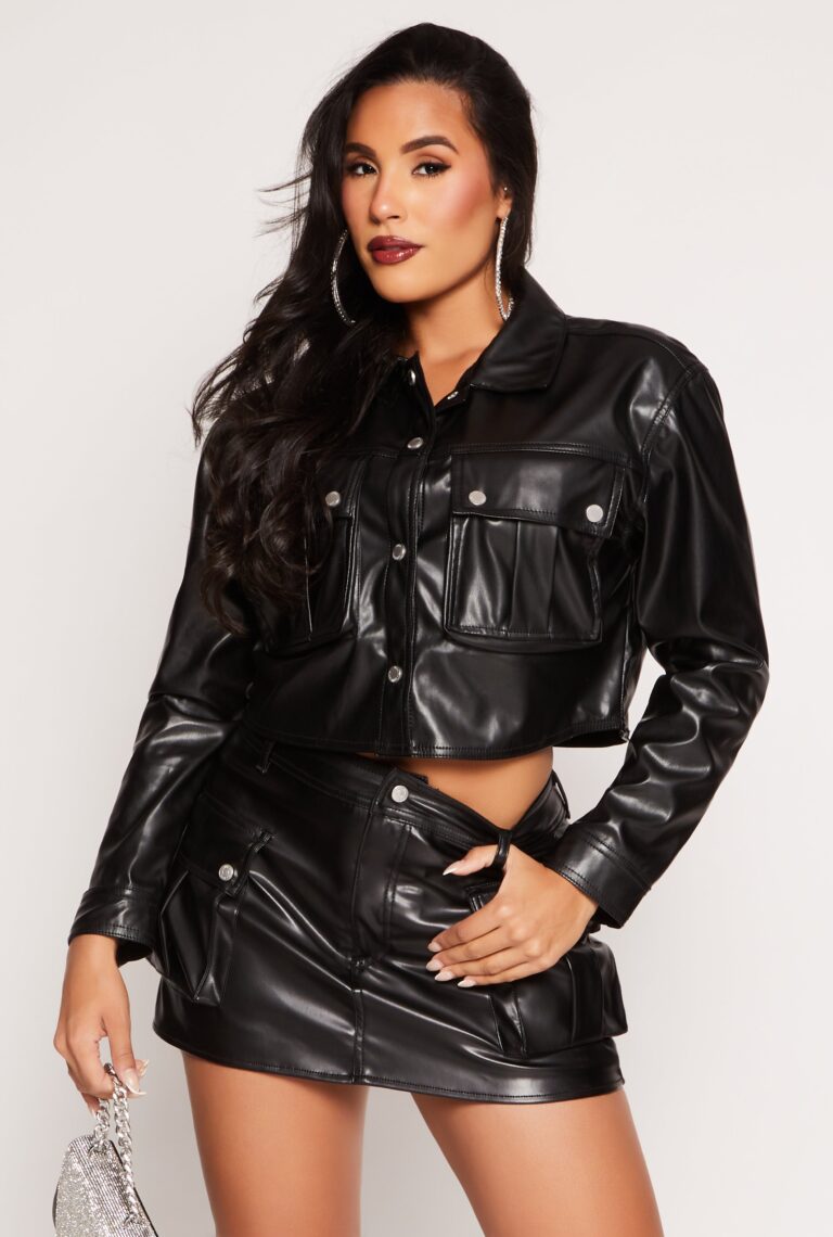 almost_famous Almost Famous Faux Leather Cropped Jacket