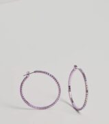Windsor Glam Impression Rhinestone Hoop Earrings