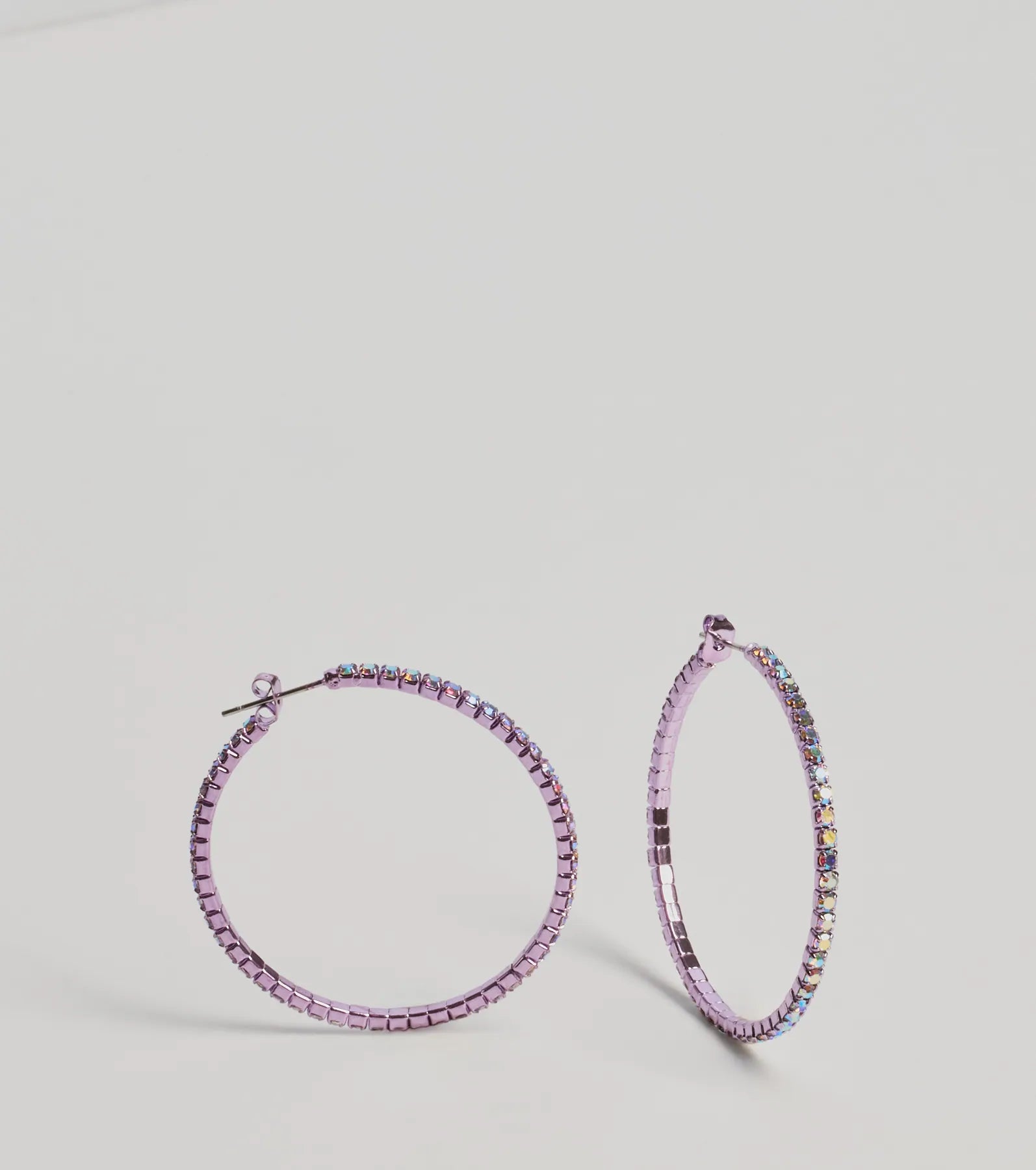 Windsor Glam Impression Rhinestone Hoop Earrings