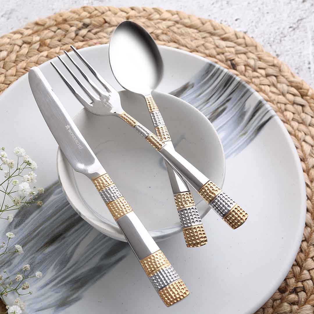 Wonderchef Roma Cultery Gift Set - Gold Plated - Set of 24 - view 5