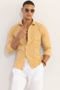 SNITCH AiryCheck Mustard Seer Sucker Shirt