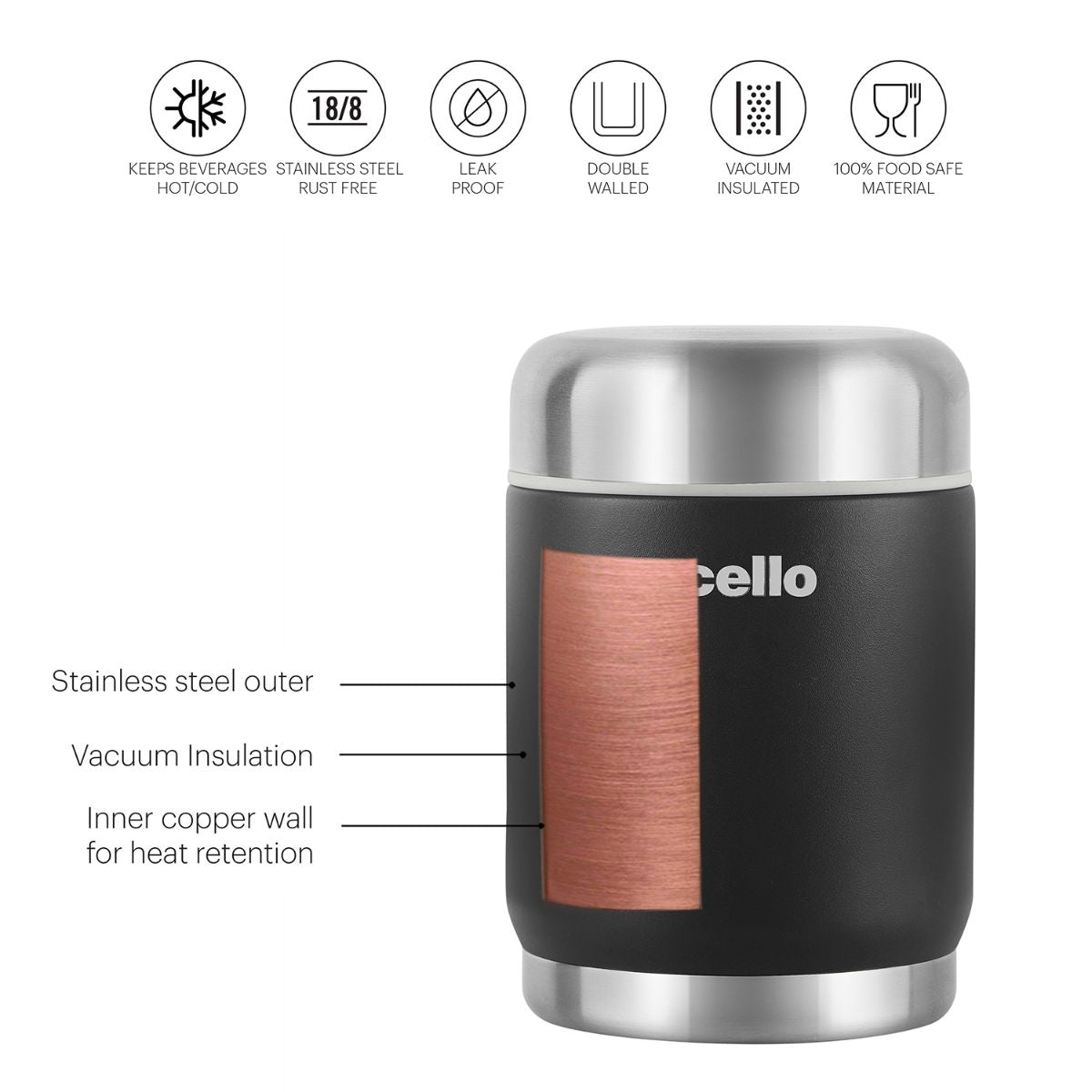 Cello Duro Supee Flask, Insulated Soup Jar - view 9