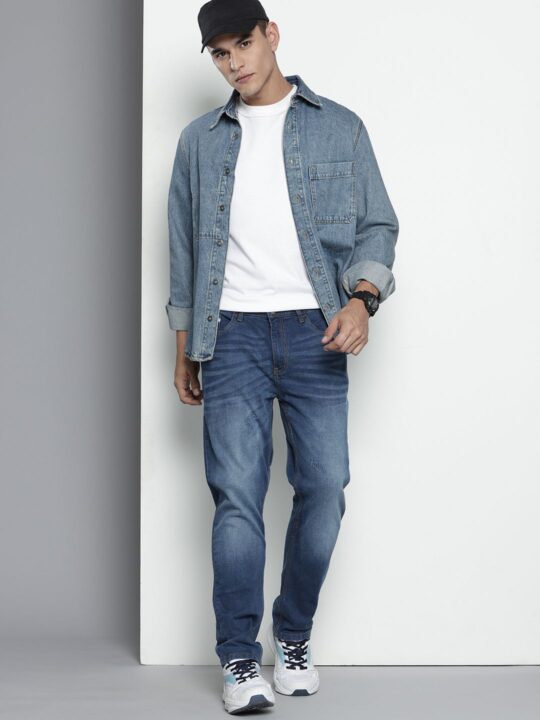The Indian Garage Co Men's Blue Slim Fit Solid Jeans - view 2