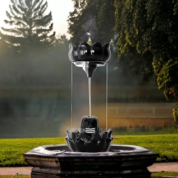 Catterton Idol Lord Shiva Shivling With Falling Smoke Fountain - view 2