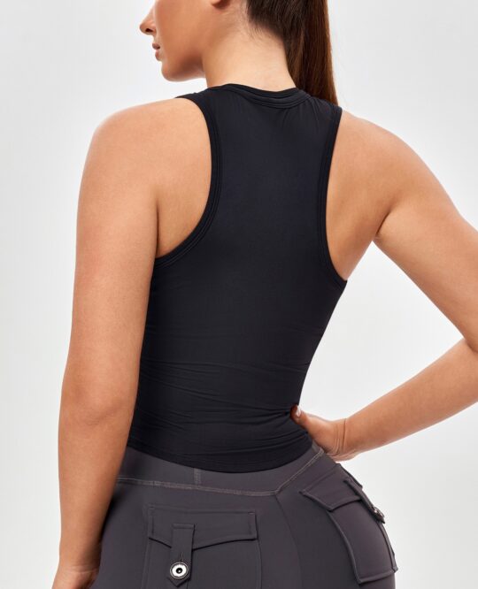 FIRM ABS Round Neck Sports Tank - Black - view 2