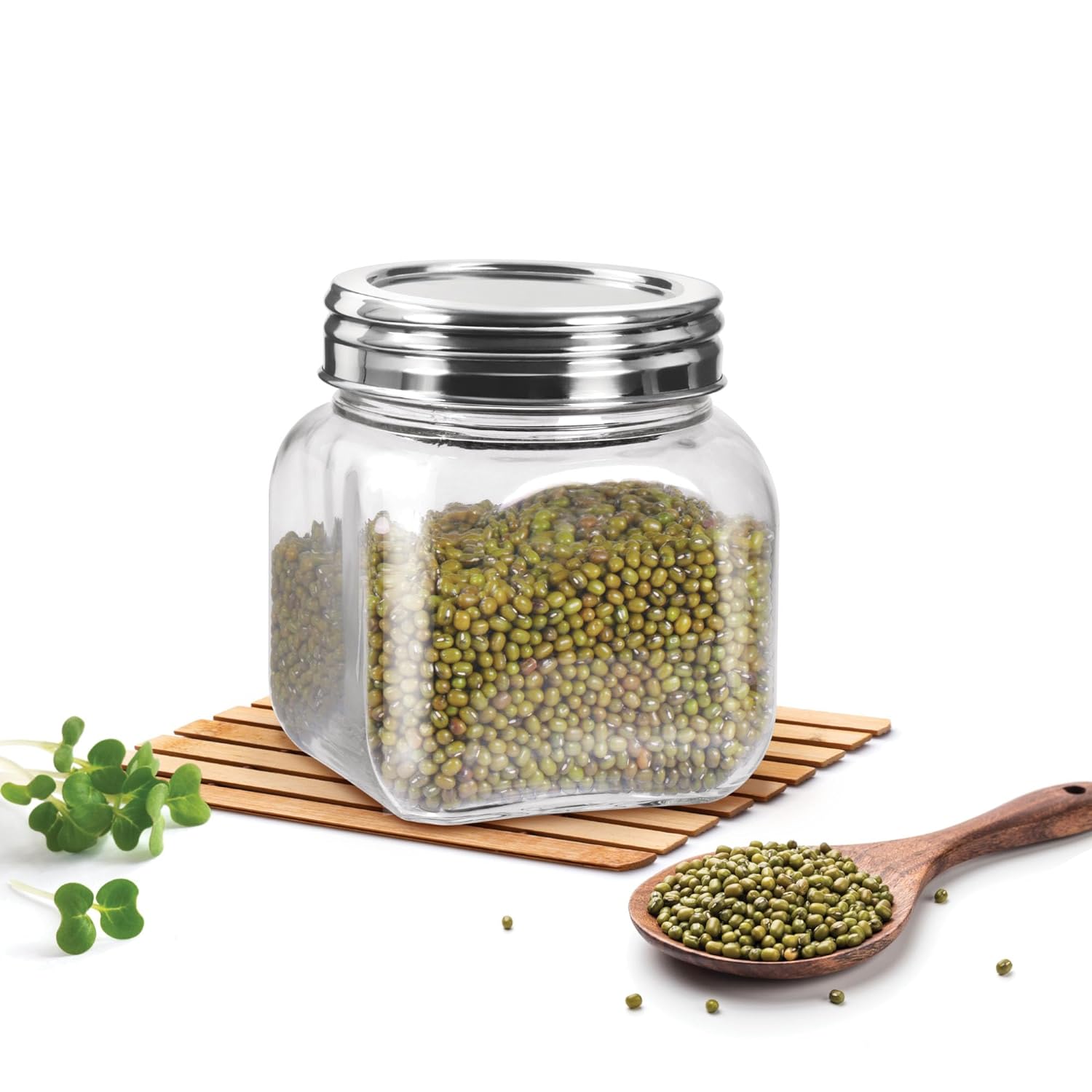 Square Jar With SS 304 Lid (Treo by Milton) – Transparent - view 3
