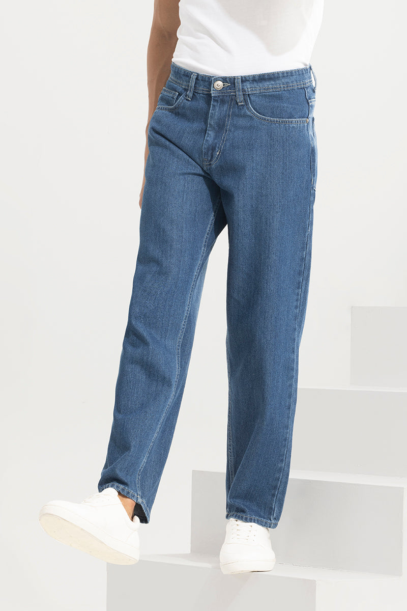 SNITCH Funkflex Blue Baggy Fit Jeans - view 4