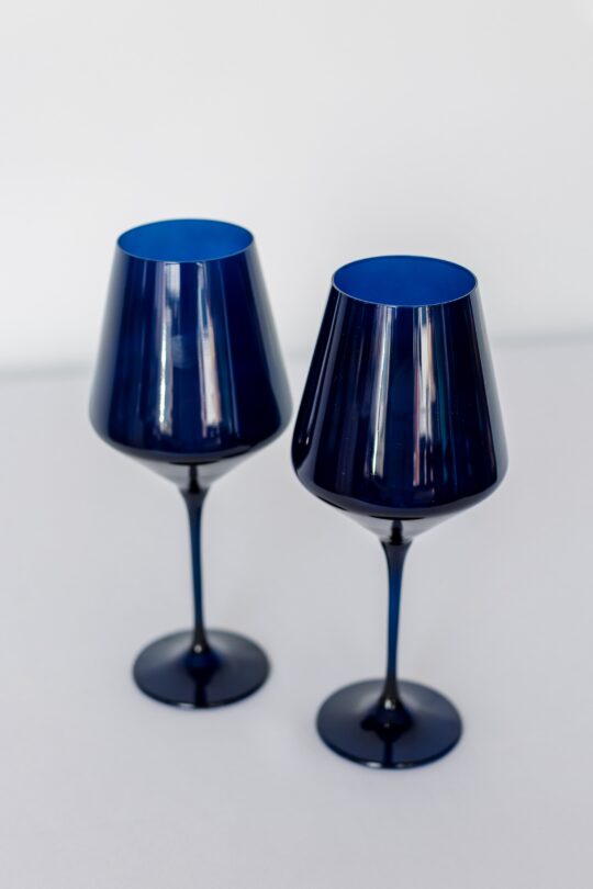 Estelle Colored Glass Estelle Colored Wine Stemware - Set of 2 {Midnight Blue} - view 2