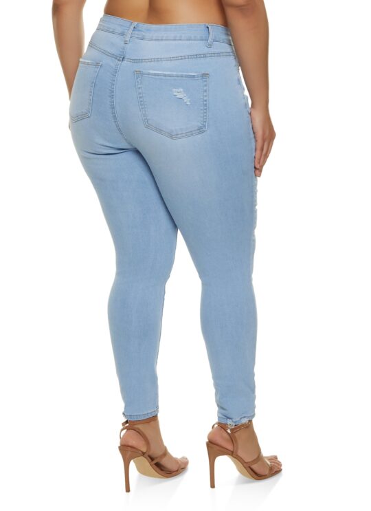 wax_jeans Plus Size WAX High Waisted Distressed Jeans - view 2