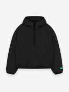 ESSENTIALS Nylon Filled Halfzip Hoodie – Jet Black