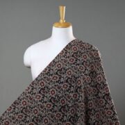 SOUTH KARGHA Black - Natural Dyed Block Print Kalamkari Cotton Fabric 17
