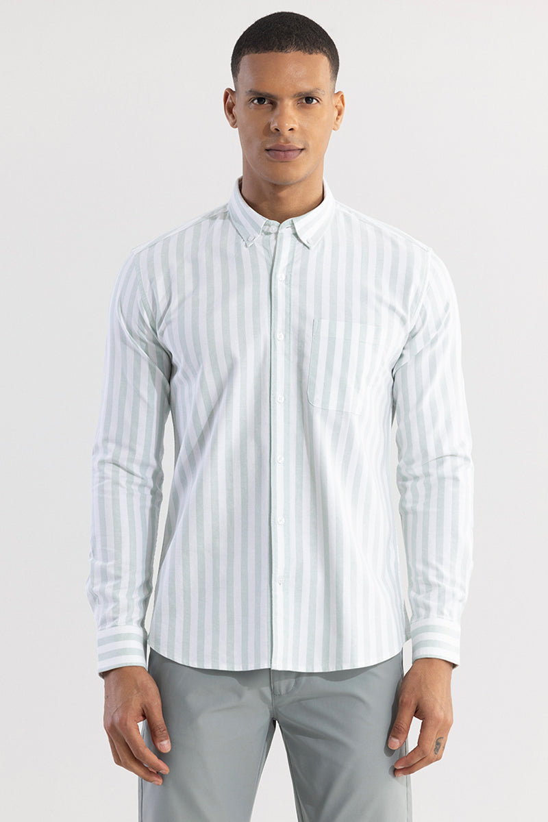 SNITCH Pinstripe Green Shirt - view 6