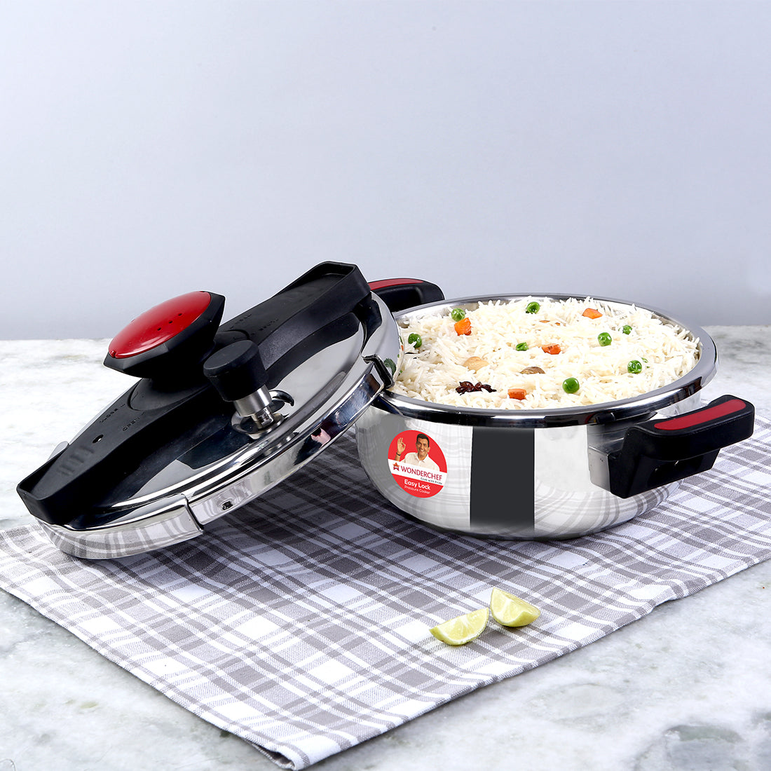 Wonderchef Renewed Easy Lock Stainless Steel 3L Outer Lid . - view 7