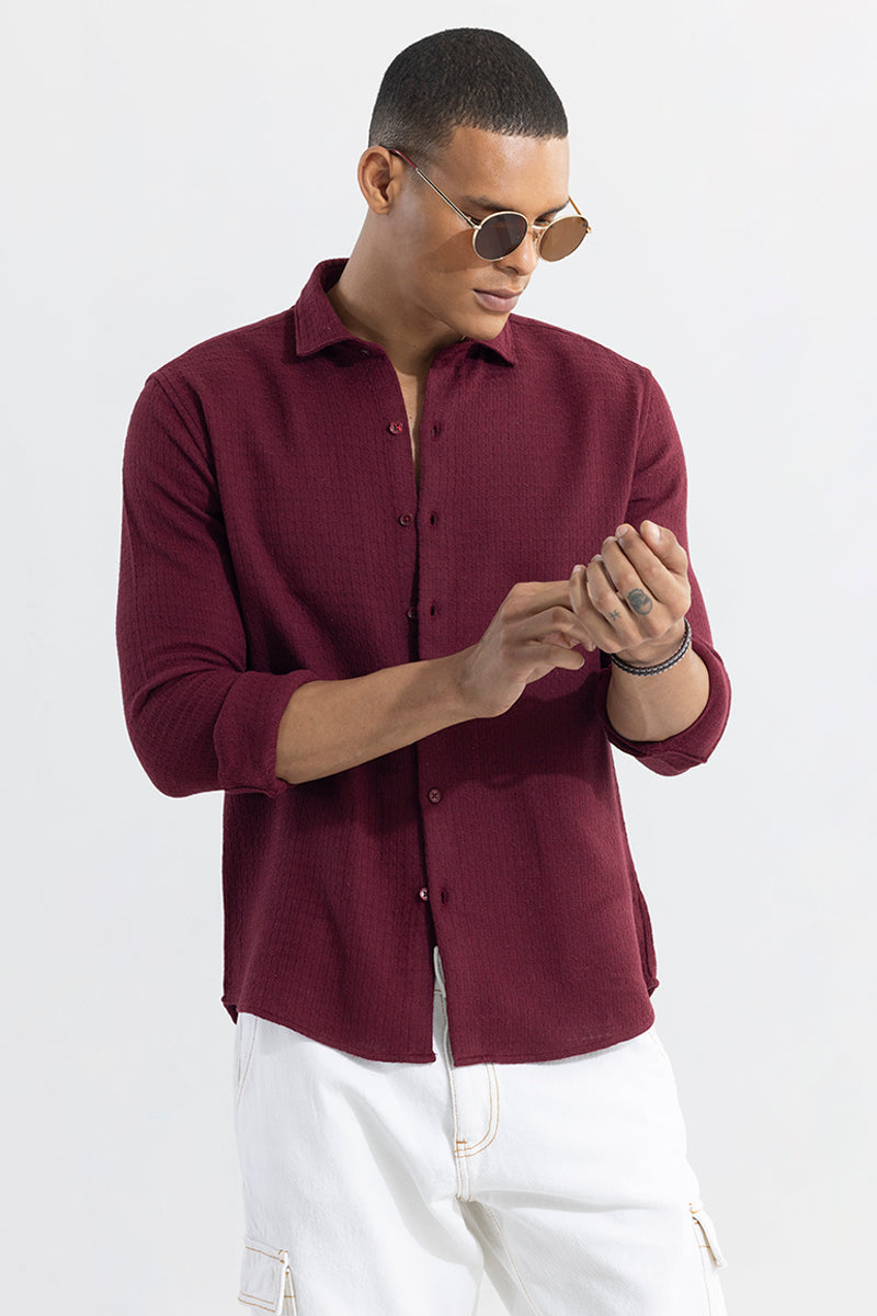 SNITCH RelaxKnit Maroon Shirt - view 4